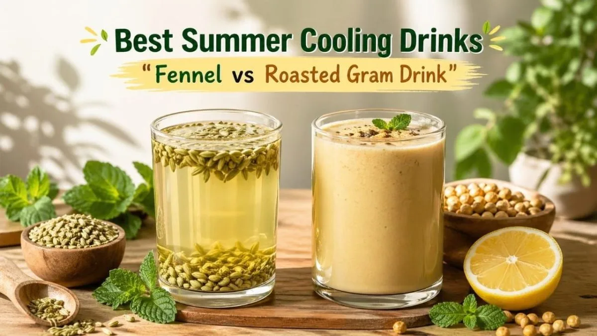 fennel vs roasted gram drink comparison for summer hydration USA