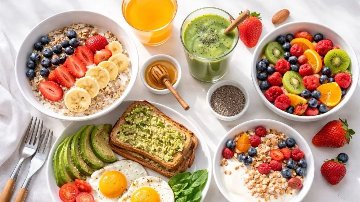 What to eat in the morning for a healthy start with 7 easy breakfast ideas on kitchen counter